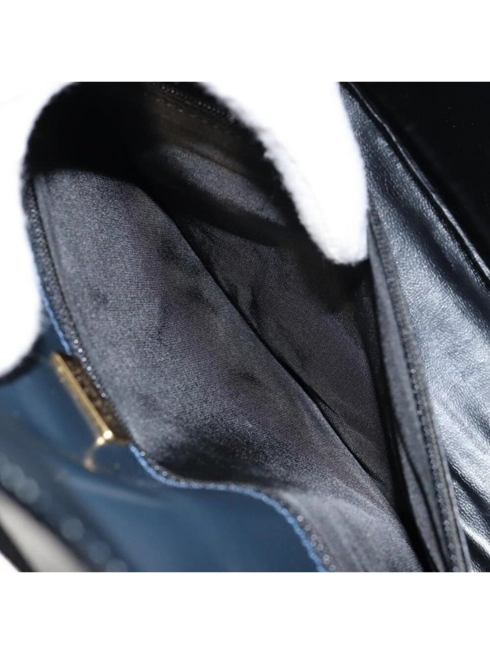Authentic BALLY Shoulder Bag Leather Navy Gold - Picture 4 of 16